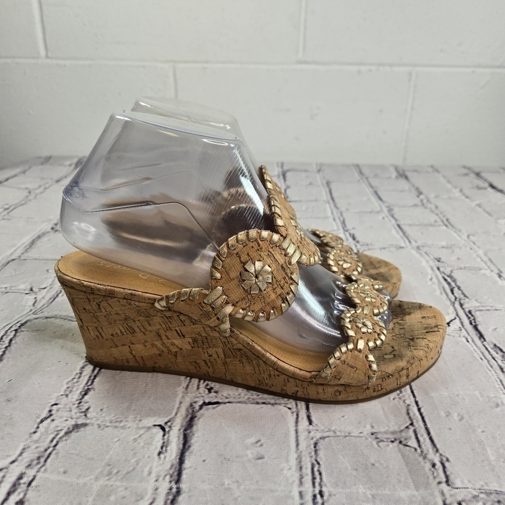 Jack Roger's Lauren cork gold medallion wedge sandals - Picture 11 of 12